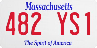 MA license plate 482YS1