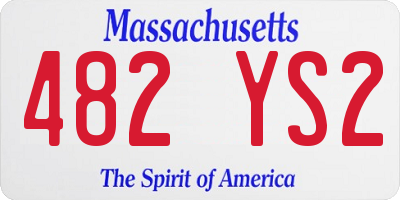 MA license plate 482YS2
