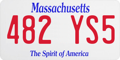 MA license plate 482YS5