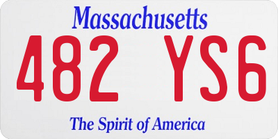 MA license plate 482YS6