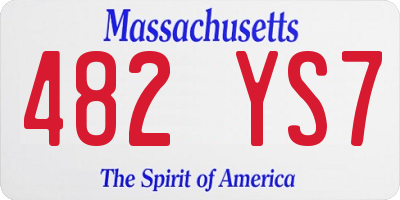 MA license plate 482YS7
