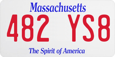 MA license plate 482YS8