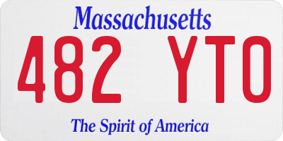 MA license plate 482YT0