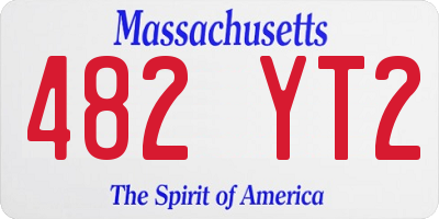 MA license plate 482YT2
