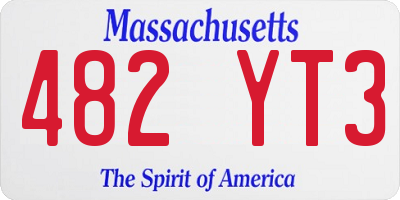 MA license plate 482YT3