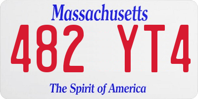 MA license plate 482YT4