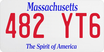 MA license plate 482YT6