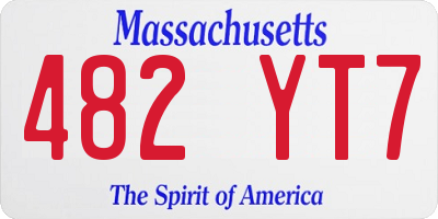 MA license plate 482YT7