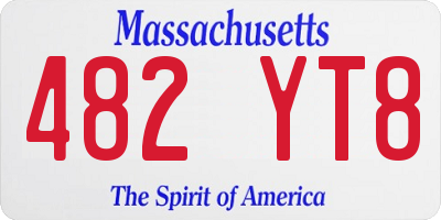 MA license plate 482YT8