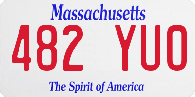 MA license plate 482YU0