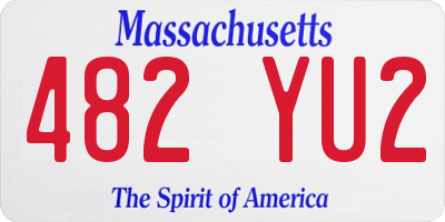 MA license plate 482YU2