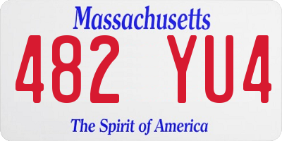 MA license plate 482YU4