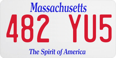 MA license plate 482YU5
