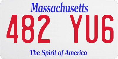 MA license plate 482YU6