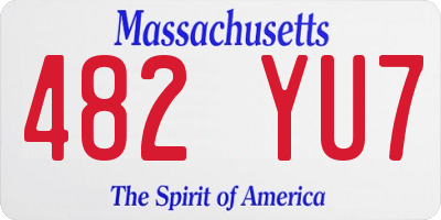 MA license plate 482YU7