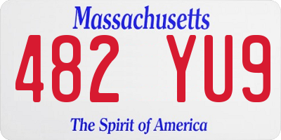 MA license plate 482YU9