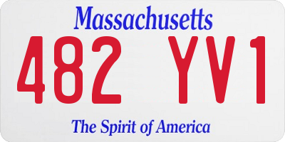 MA license plate 482YV1