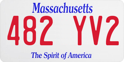 MA license plate 482YV2