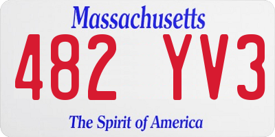 MA license plate 482YV3
