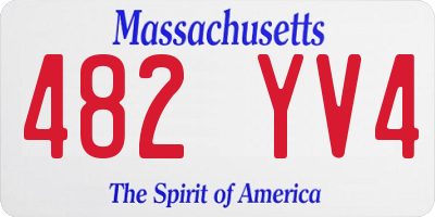 MA license plate 482YV4