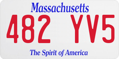 MA license plate 482YV5