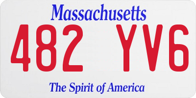 MA license plate 482YV6