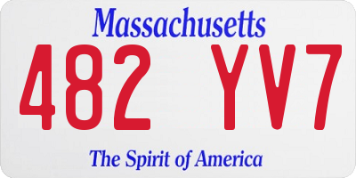 MA license plate 482YV7