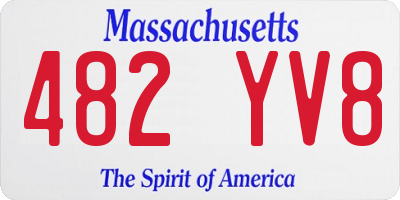 MA license plate 482YV8