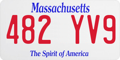MA license plate 482YV9
