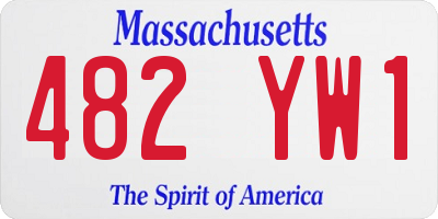 MA license plate 482YW1
