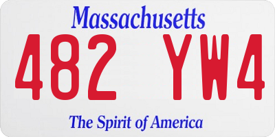MA license plate 482YW4