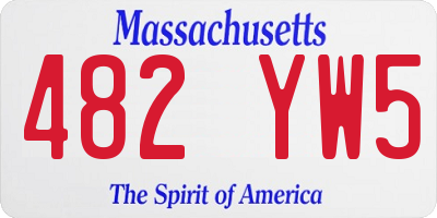MA license plate 482YW5