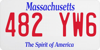 MA license plate 482YW6