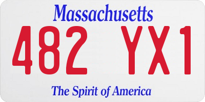 MA license plate 482YX1