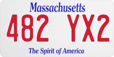 MA license plate 482YX2