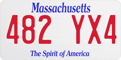 MA license plate 482YX4