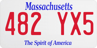 MA license plate 482YX5