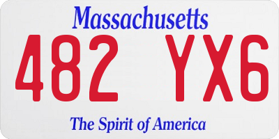 MA license plate 482YX6