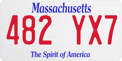 MA license plate 482YX7