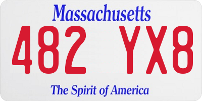 MA license plate 482YX8