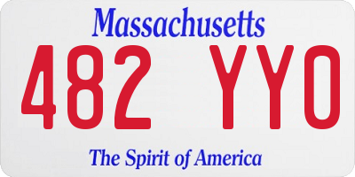 MA license plate 482YY0