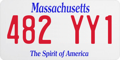 MA license plate 482YY1