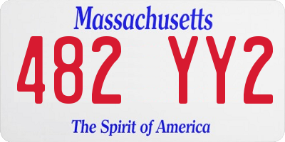 MA license plate 482YY2