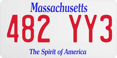 MA license plate 482YY3