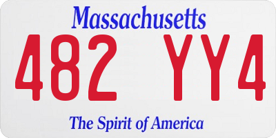 MA license plate 482YY4
