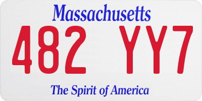 MA license plate 482YY7