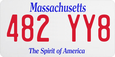 MA license plate 482YY8