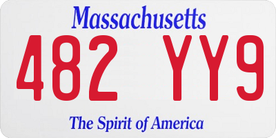 MA license plate 482YY9
