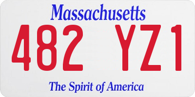 MA license plate 482YZ1