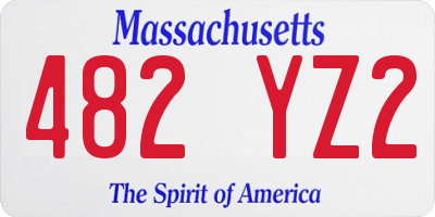 MA license plate 482YZ2